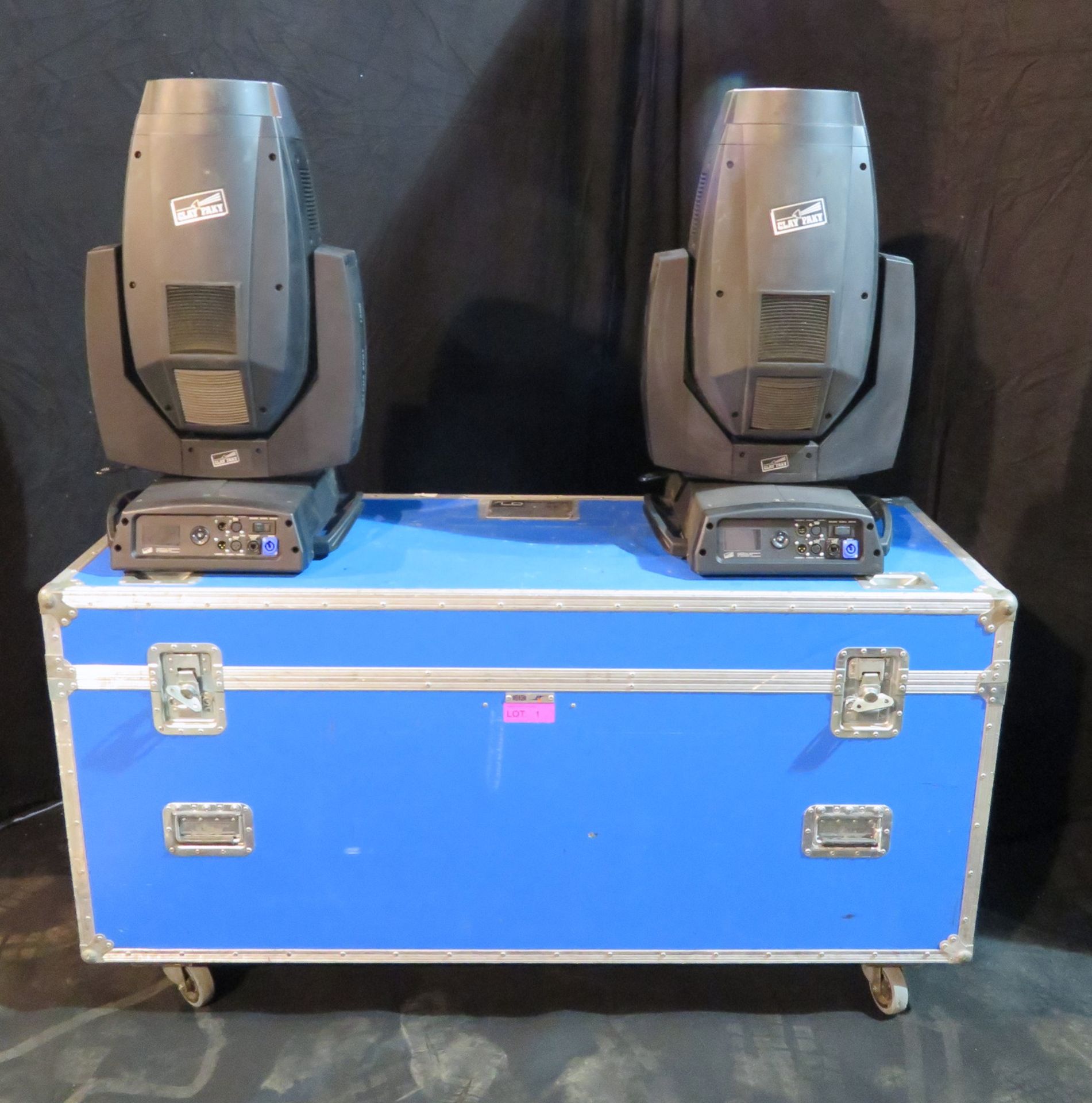 Pair of Clay Paky Alpha Spot HPE 1500 in twin flightcase