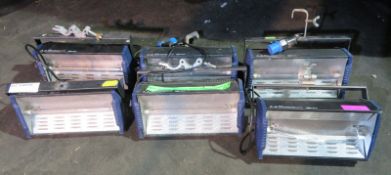 6x Showtec strobes for spares or repairs