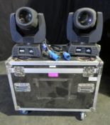 Pair of Chauvet Rogue R1 Beam in twin flightcase.