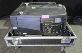 Barco SLM Performer G8 projector in large wheeled flightcase. Lens not included