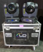 Pair of Martin Rush MH3 beam in twin flightcase