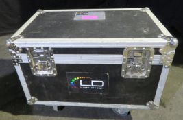 Wheeled flightcase internal dimensions: 70x40x33cm (LxDxH)