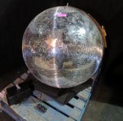 1m mirror ball with motor. Various cracks to mirrors