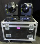 Pair of Martin Rush MH3 beam in twin flightcase