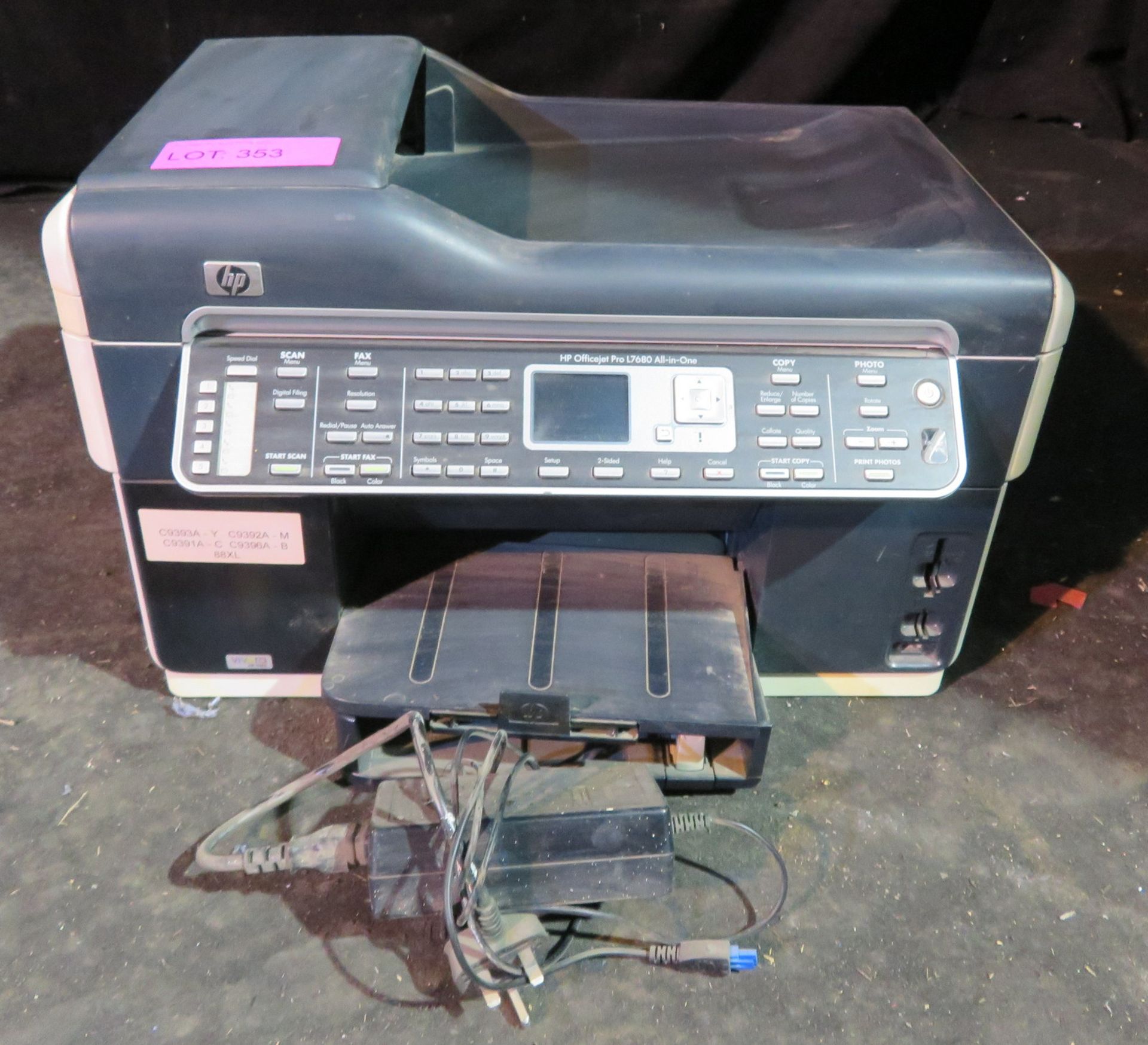 HP Office Jet Pro L7680 all in one printer. Includes various inks