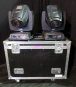 Pair of Clay Paky Alpha Spot HPE 700 in twin flightcase