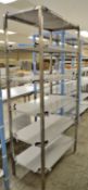 Parry 5 tier stainless steel shelving rack 1000x500x2000mm