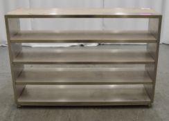 Parry 4 tier stainless steel shelving unit, 1430x350x1000mm