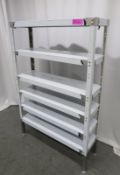 Parry 6 tier stainless steel shelving rack 1000x300x1500mm (LxDxH)