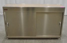 Parry 2 tier stainless steel storage cupboard, 1430x350x900mm