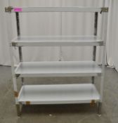 Parry 4 tier stainless steel shelving rack 1200x500x1500mm