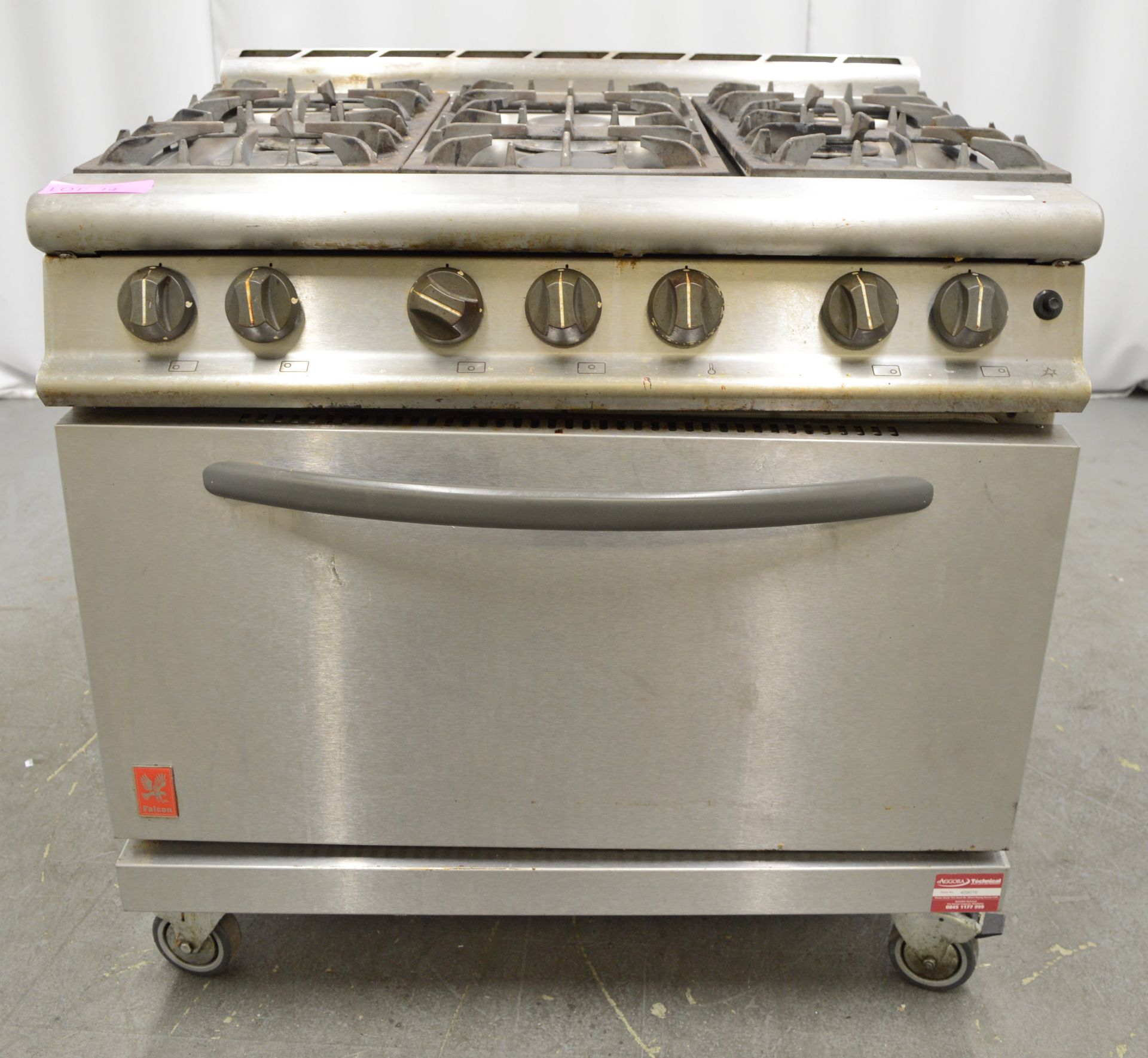 Falcon G3101 6 burner range oven, natural gas