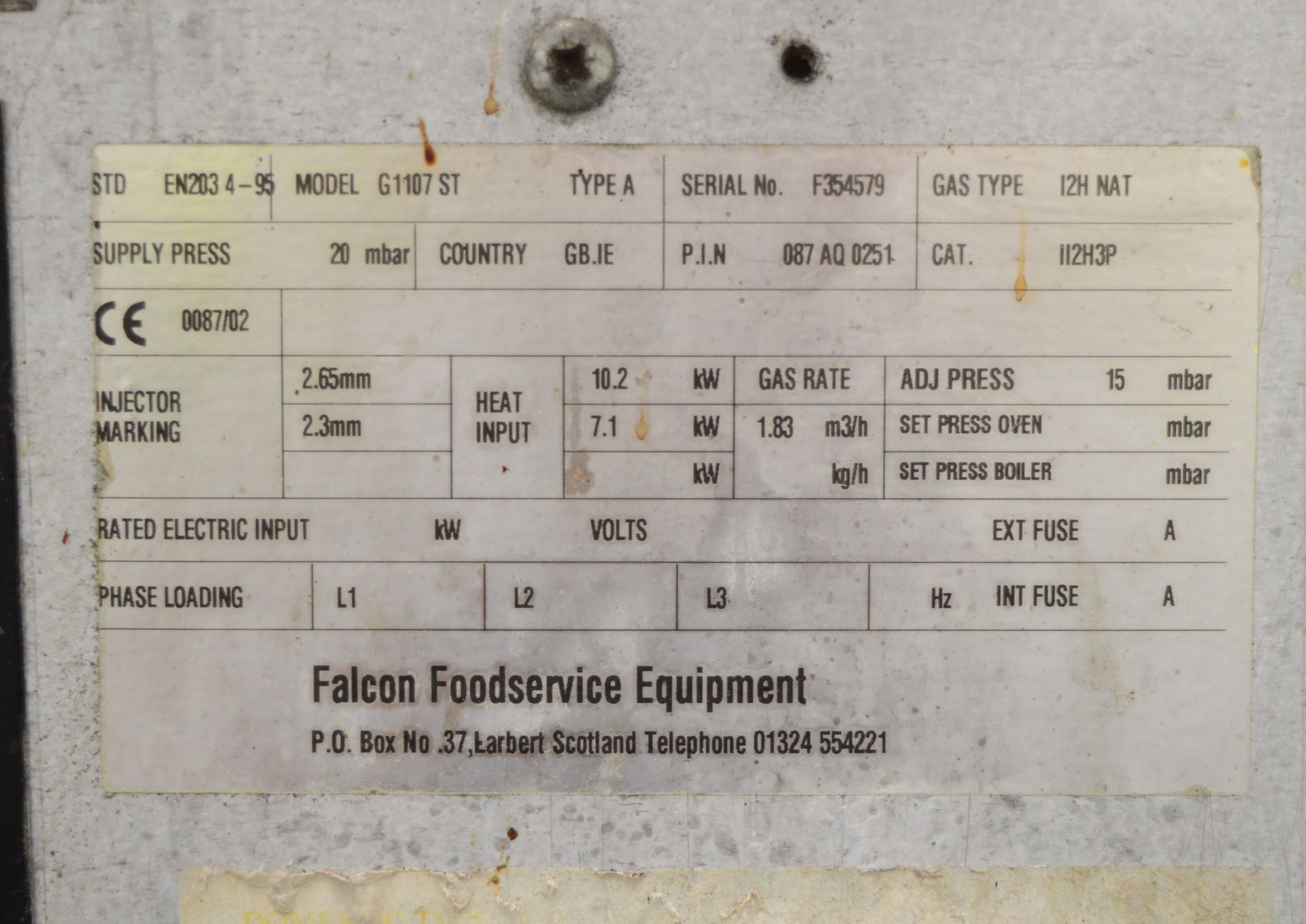 Falcon G1107 solid top range oven, natural gas - Image 8 of 10