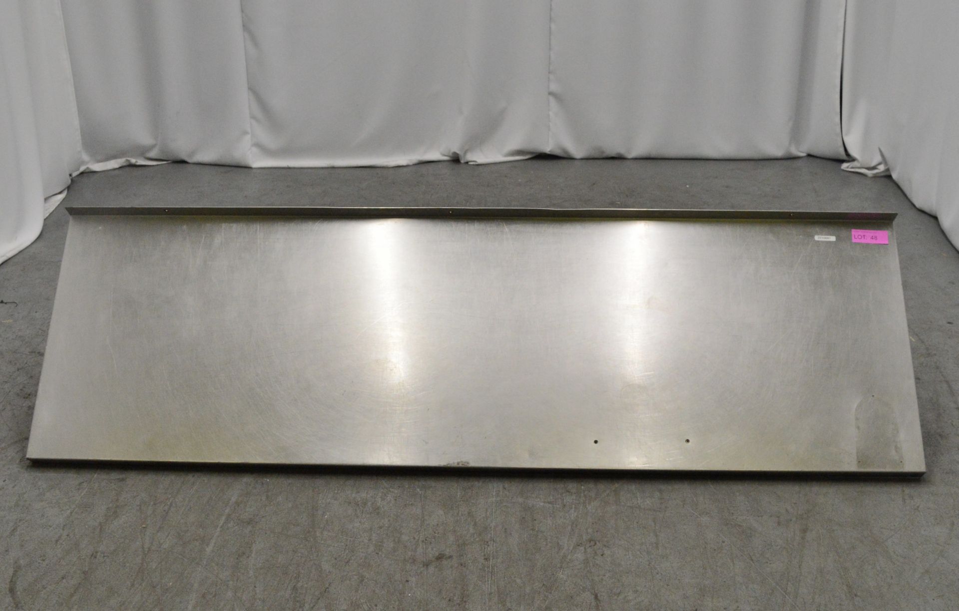 Stainless steel wall shelf 2200mm W x 650mm D