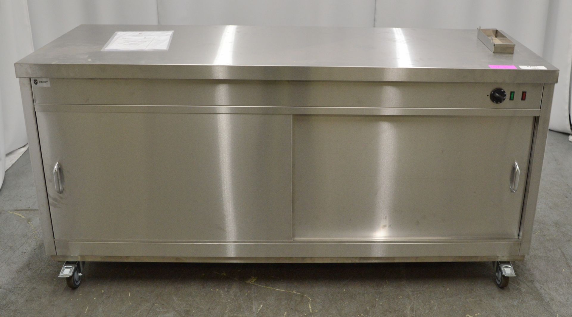 Parry HOT18 stainless steel hot cupboard, 1800x650x900mm (LxDxH) 230v