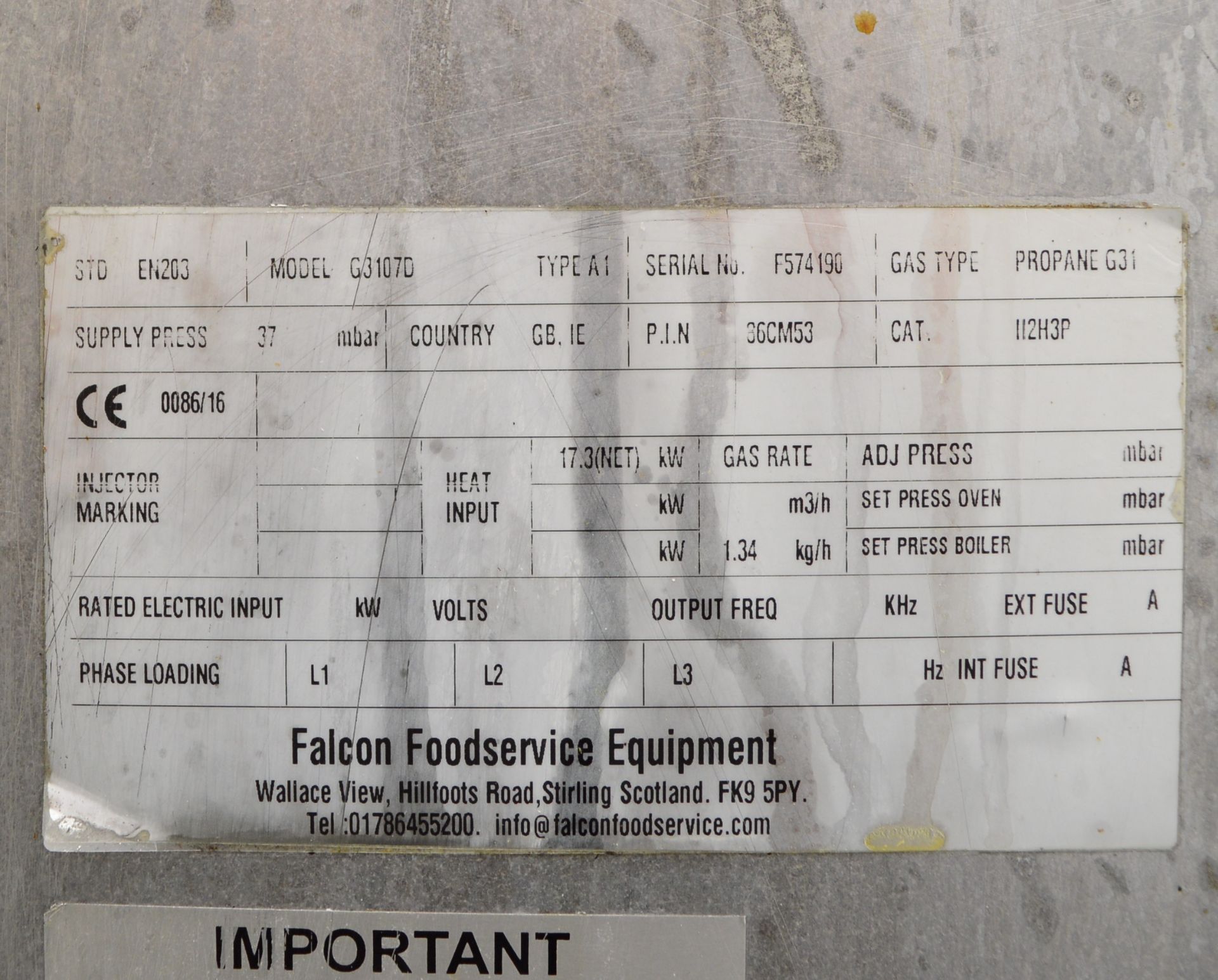 Falcon G3107 solid top range oven, natural gas - Image 8 of 8