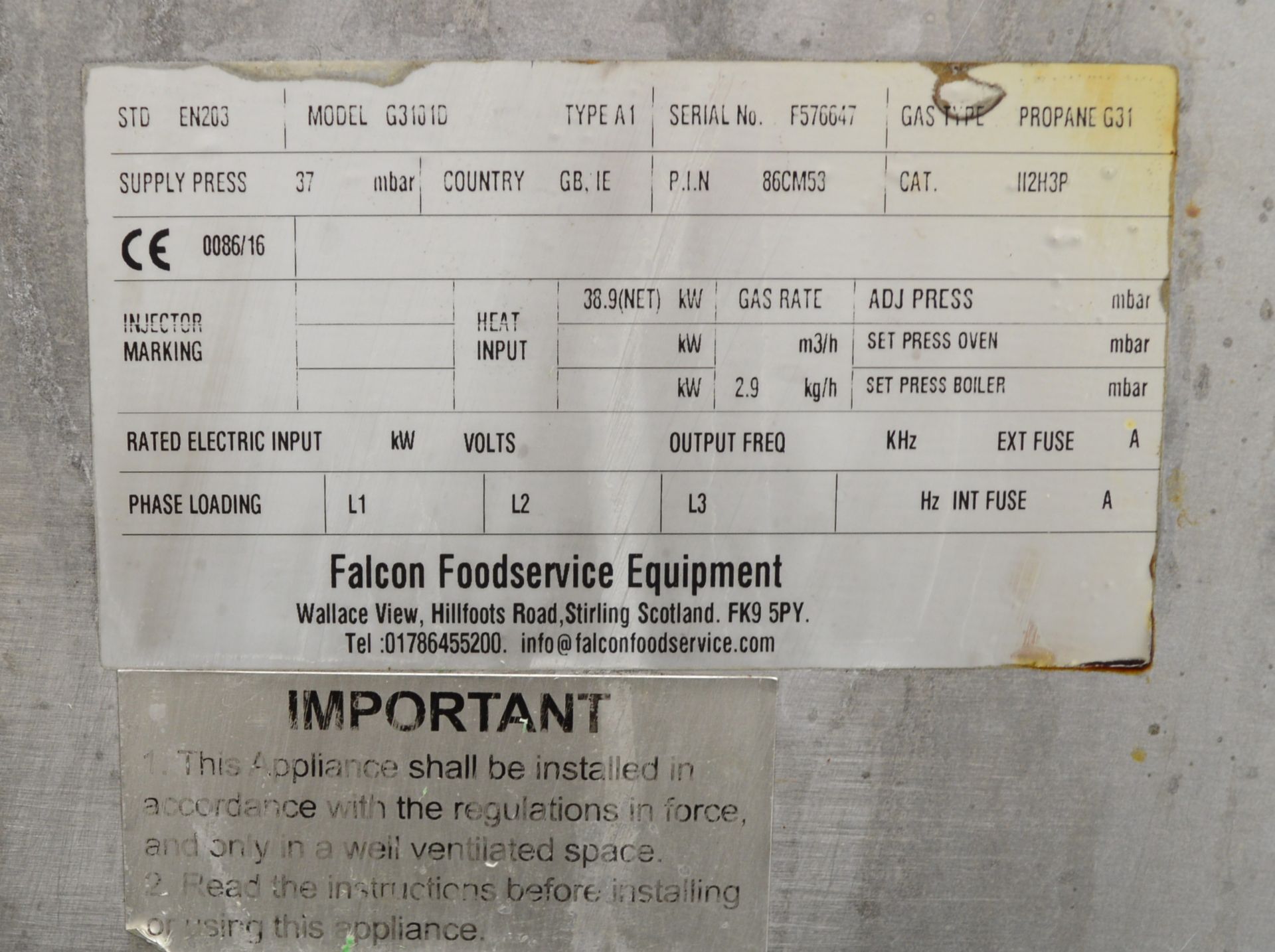 Falcon G3101 6 burner range oven, natural gas - Image 6 of 9