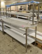 Parry stainless steel prep table with 2 under shelves & gantry shelf 1900x600x1600mm