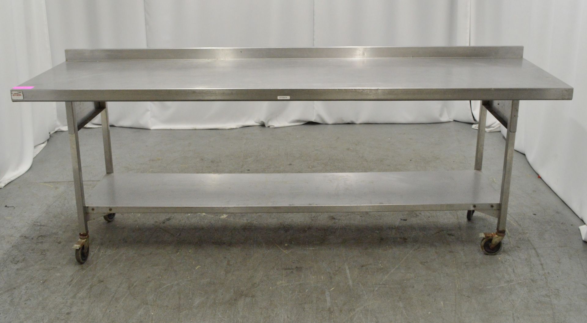 Preparation table 2400m W x 650mm D x 860mm H