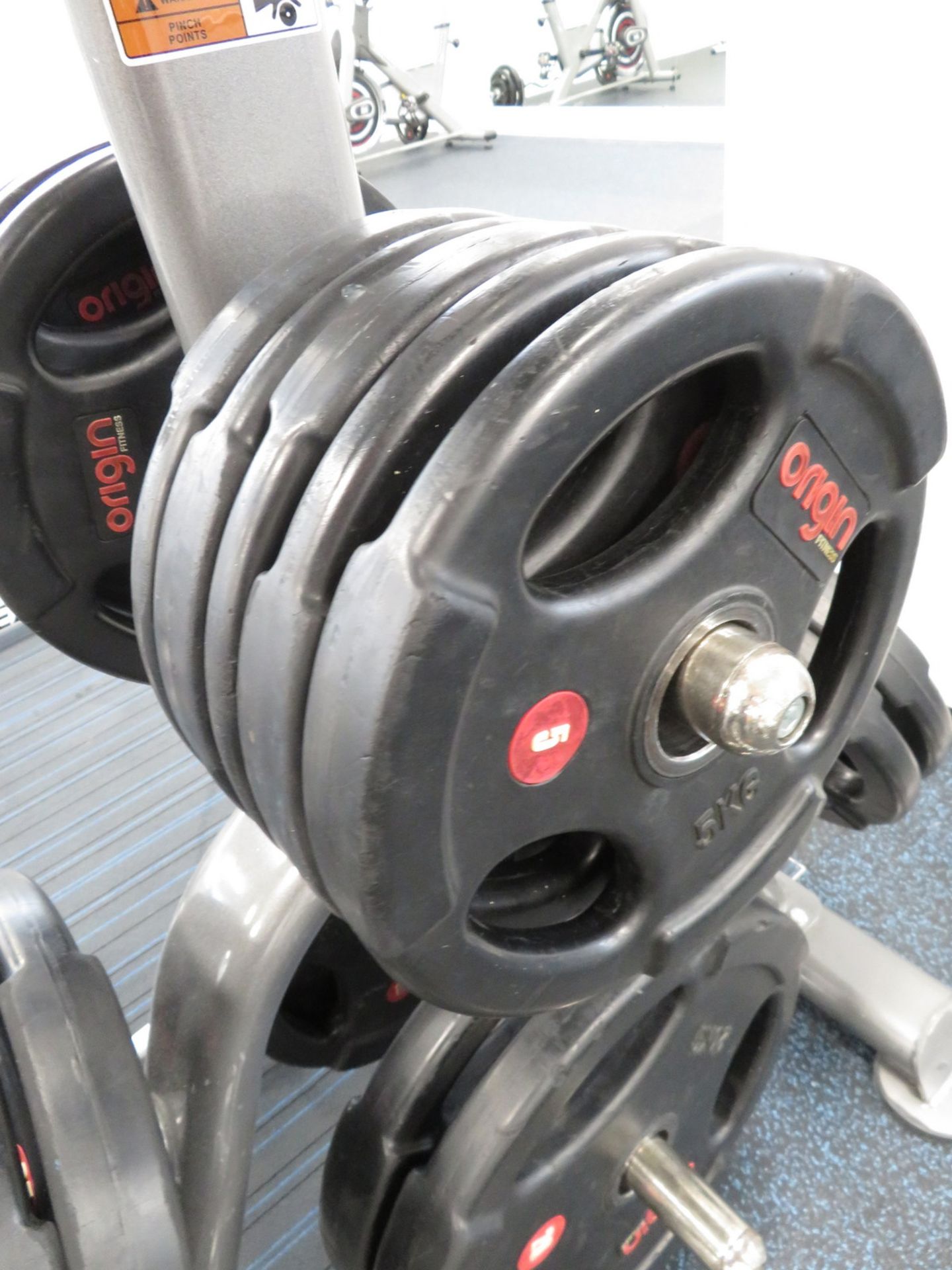 Origin Weight Plates With Stand, 2x Olympic Barbells & 2x EZ Curl Bars. See Description For Weights. - Image 7 of 16