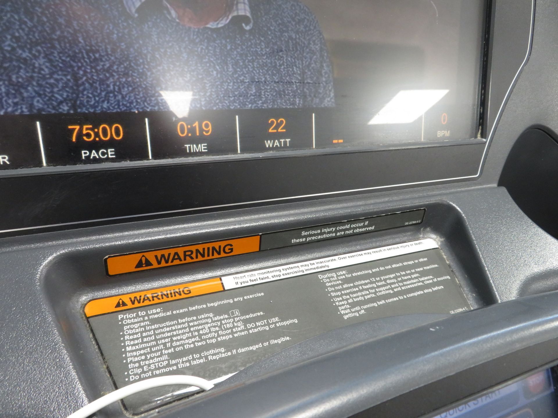 Cybex Treadmill Model: 770T, Working Condition With TV Display Monitor. - Image 7 of 10