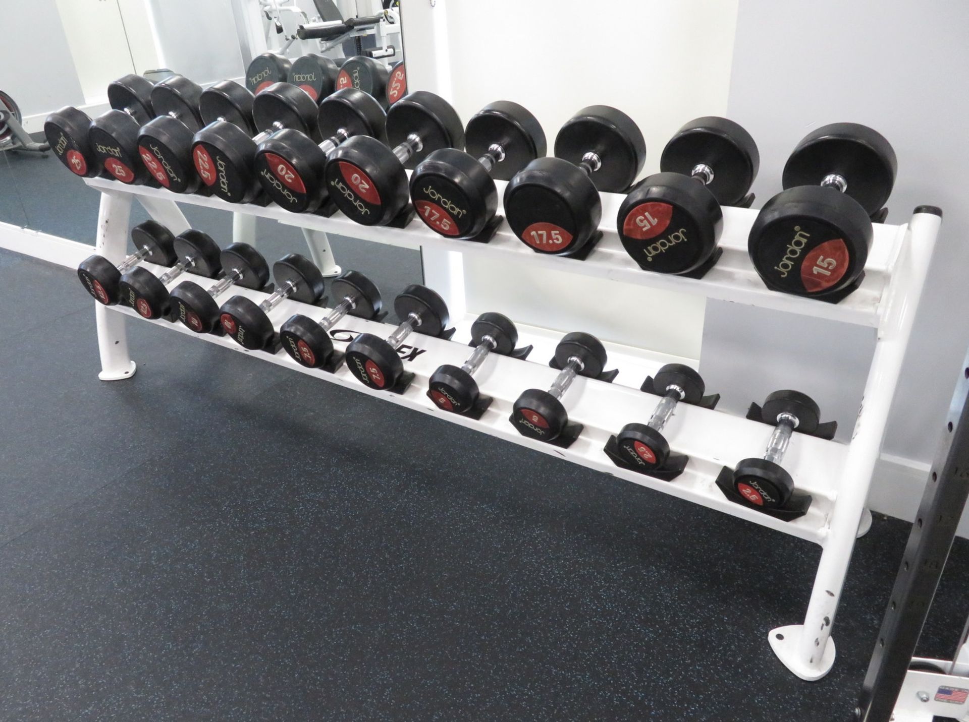 Jordan Dumbbell Set 2.5kg - 25kg Including Rack. See Description For Weight Ranges.