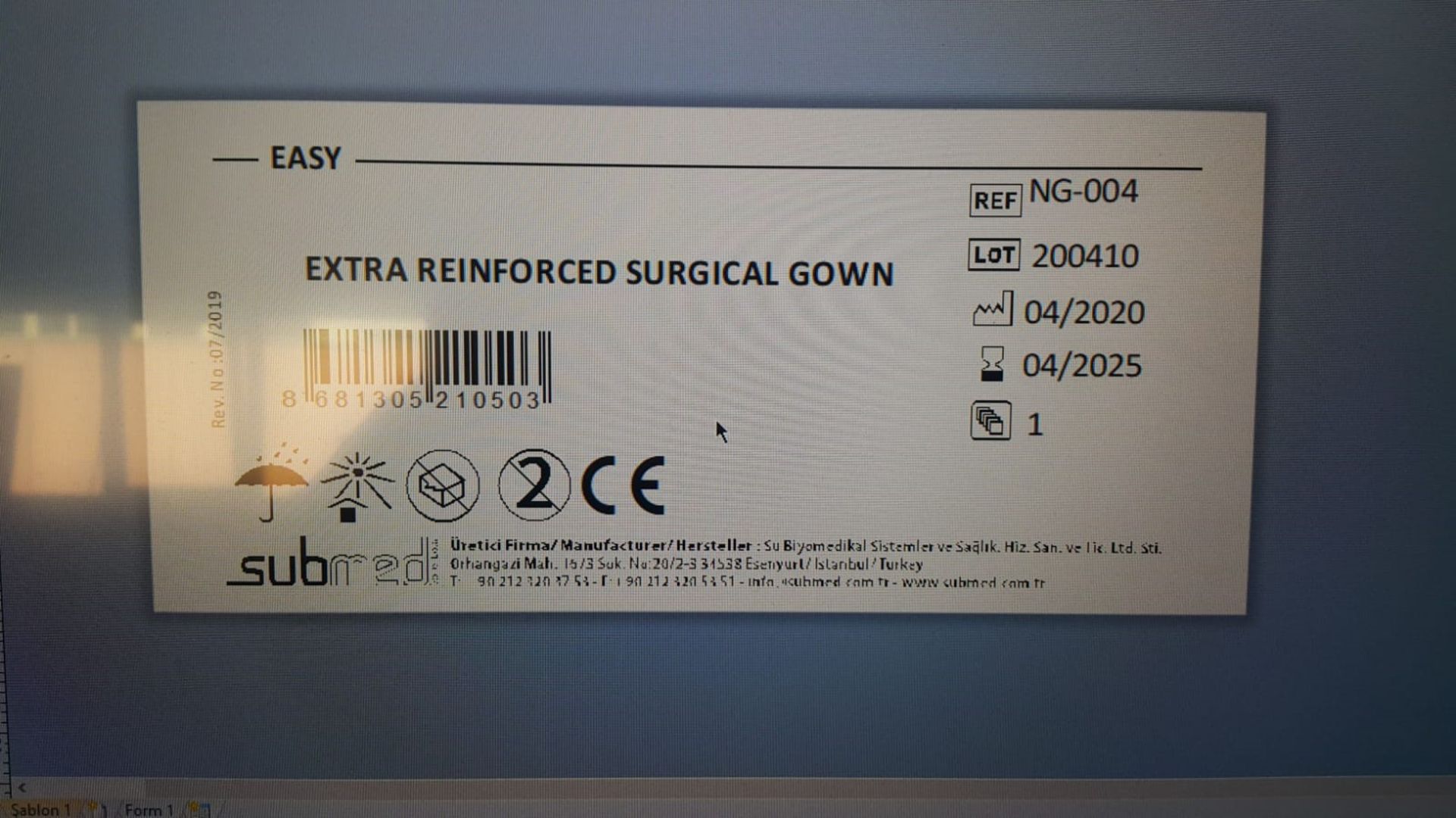 1200x Submed Non sterile 56g surgical gowns. 80 per box, 15 boxes per pallet. Documentati - Image 5 of 9