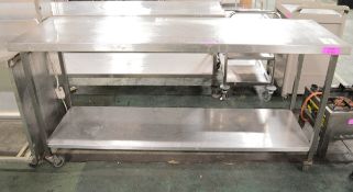 Stainless sink with shelf - 1800 x 600