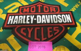 Cast sign - Harley Davidson Motor Cycles