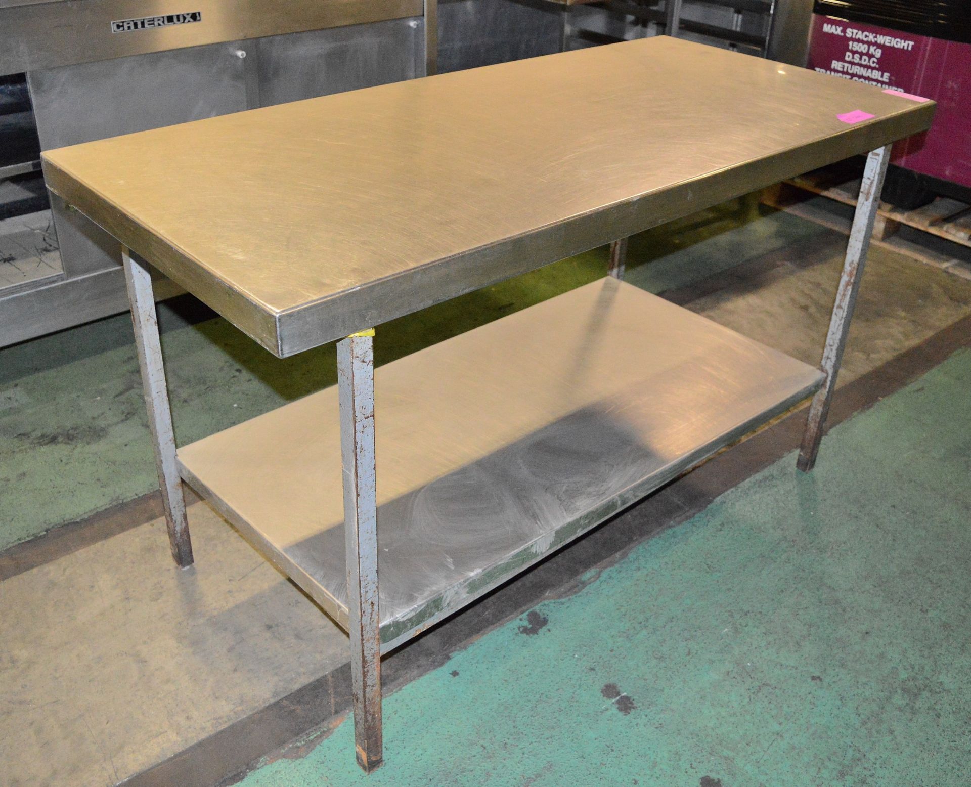 Stainless table with shelf - 1500 x 700 x 870 - Image 2 of 2