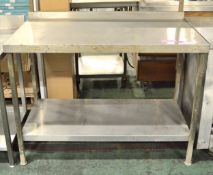 Stainless worktop - 1200 x 750 with high back shelf