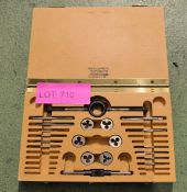 BA Tap & Die Set in a wooden case - incomplete