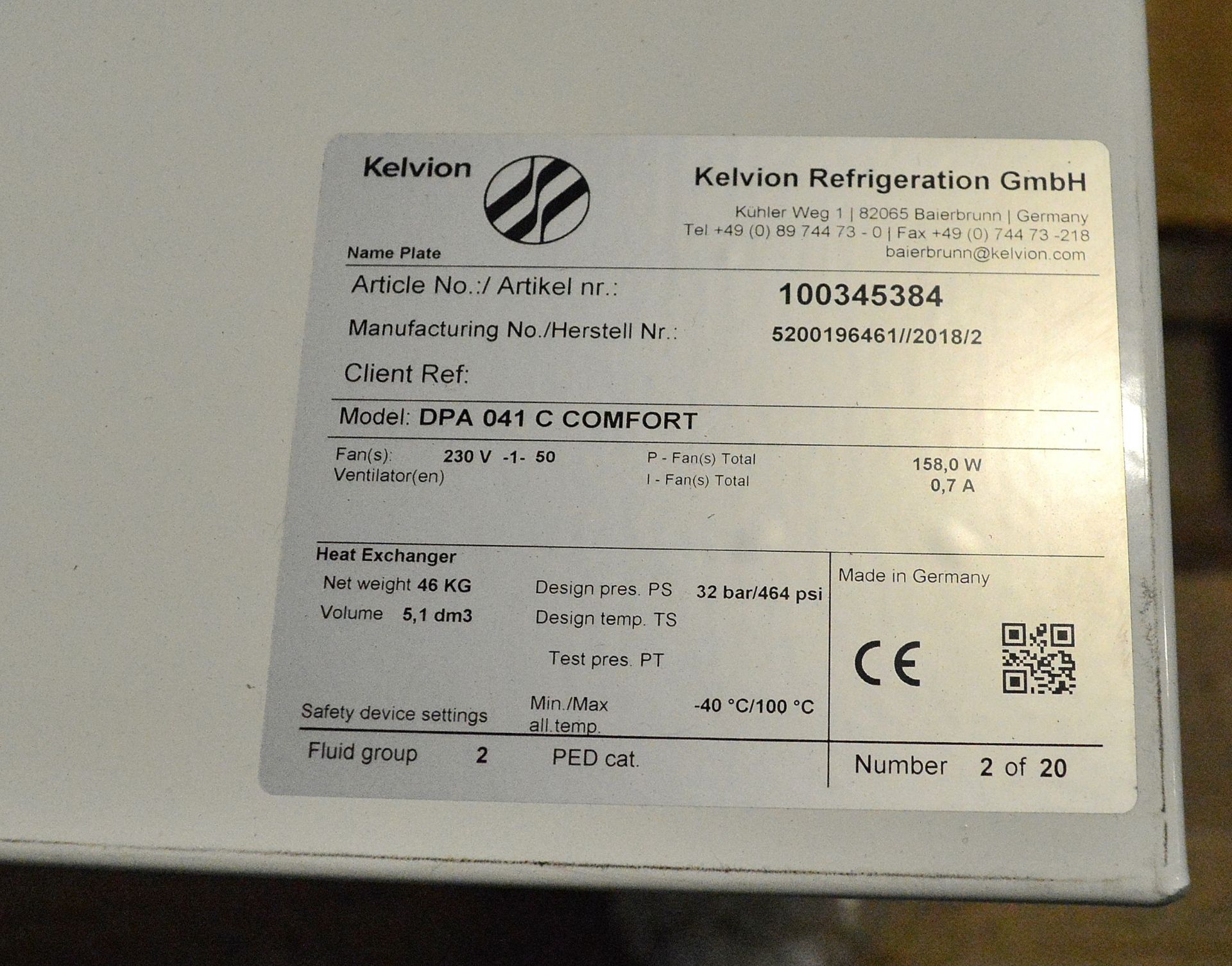 Kelvon DPA 041C Comfort refridgeration panel - Image 3 of 4