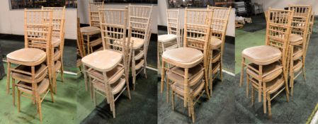 24x Shabby Chic Wooden chairs with removable cushions - conditions will vary as we have on