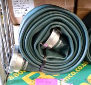 2x Hose Layflat 75mm Nominal Bore 75mm Storz Couplings