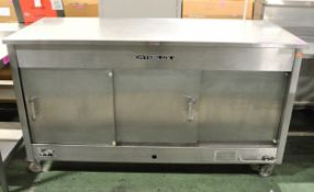 Caterlux stainless worktop with under counter cabinet - 1750 x 700 x 990 - on wheels