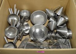 Various Catering - Stainless Basin, Mixing Bowl, Stainless Sieves, chip scoops