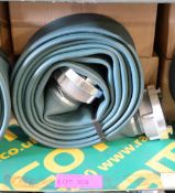 2x Hose Layflat 75mm Nominal Bore 75mm Storz Couplings