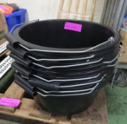 9x Shallow plastic buckets