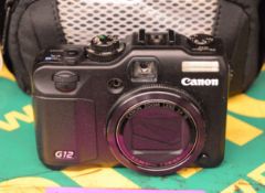 Canon Powershot G12 Digital Camera in a Case