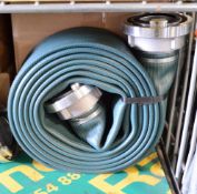 2x Hose Layflat 75mm Nominal Bore 75mm Storz Couplings