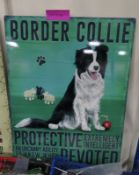 Border Collie large tin sign