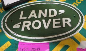 Cast sign - Land Rover