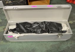 Projector screen assembly in transit case