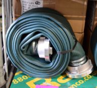 2x Hose Layflat 75mm Nominal Bore 75mm Storz Couplings