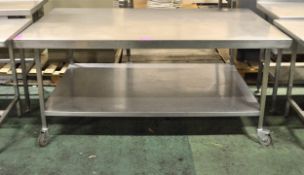 Stainless table with shelf - 1830 x 1070 x 800