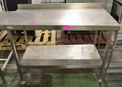 Stainless table with under shelf - 1200 x 600