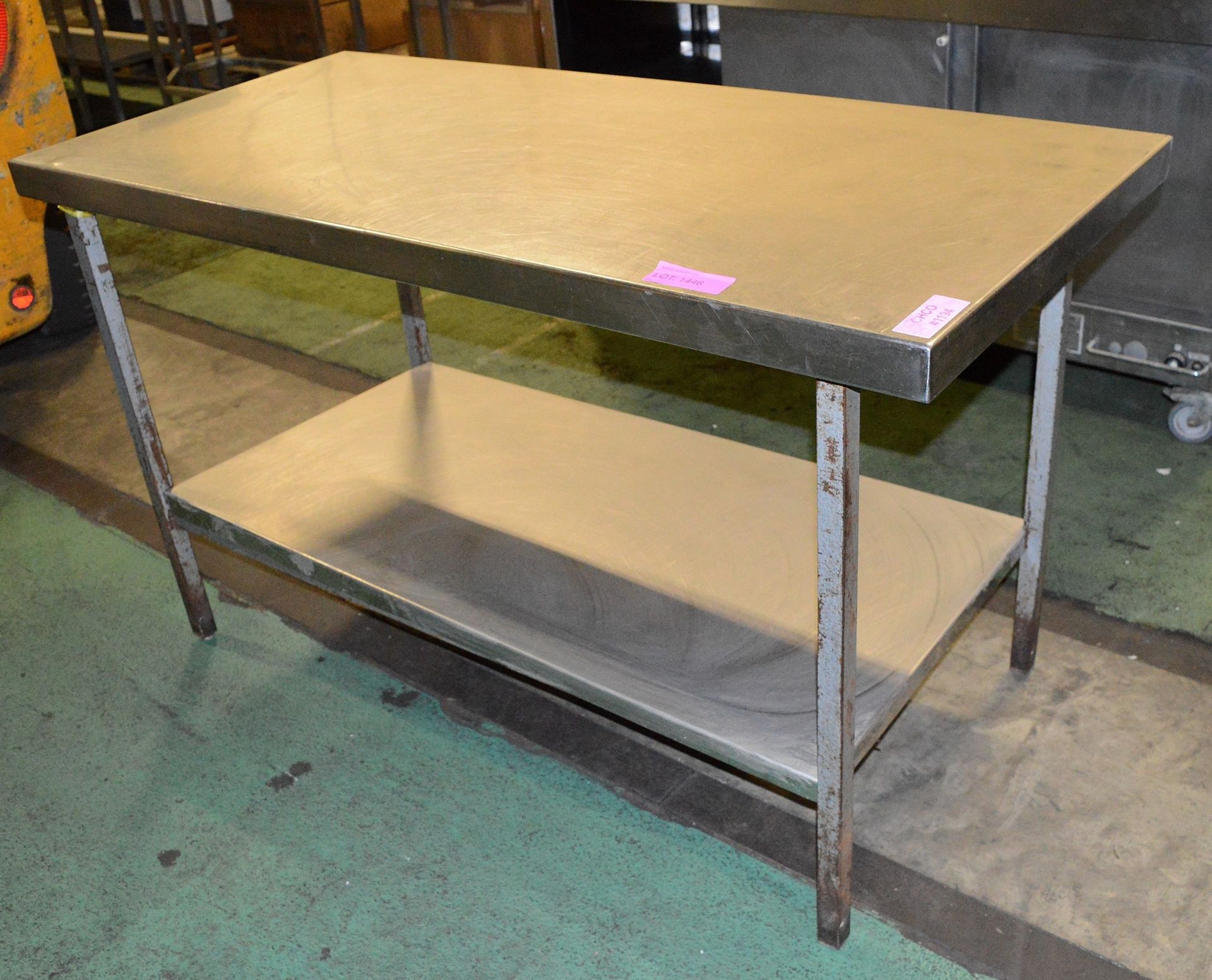 Stainless table with shelf - 1500 x 700 x 870