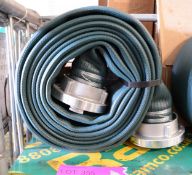 2x Hose Layflat 75mm Nominal Bore 75mm Storz Couplings