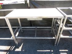Aluminium table top with drawer - 1140 x 600